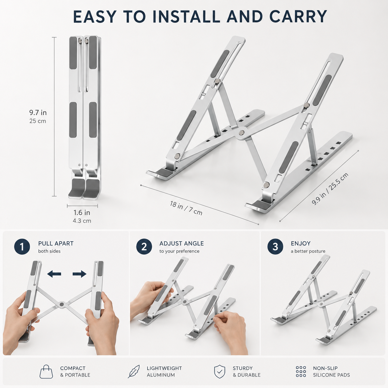 Adjustable Laptop Stand | Aluminium