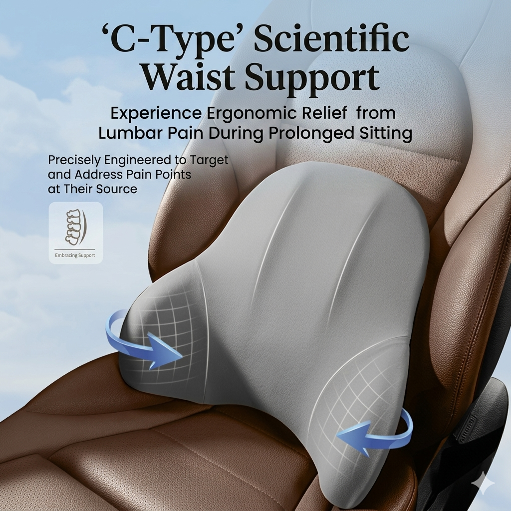Memory Foam Lumbar Support + Neck Support