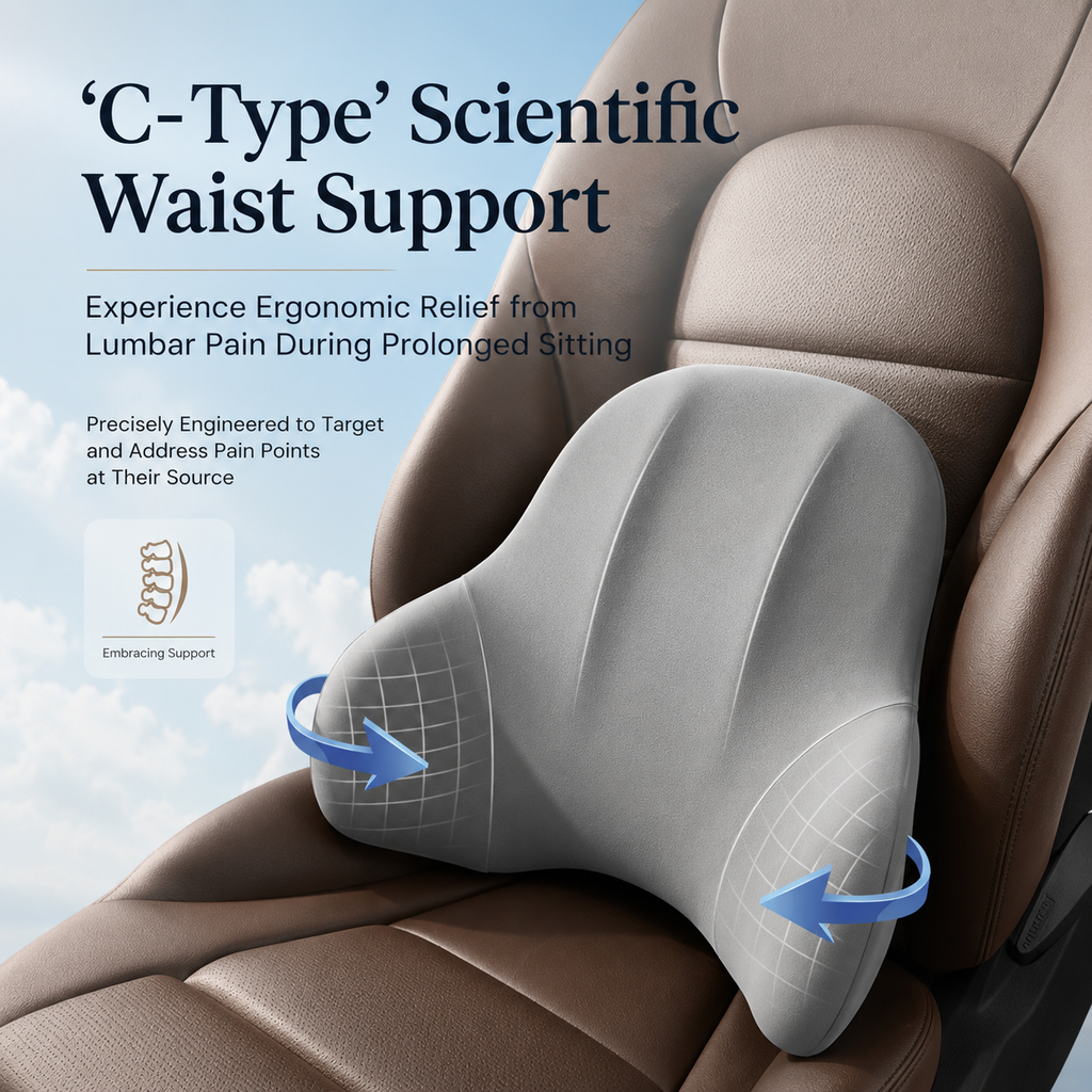 Memory Foam Lumbar Support + Neck Support