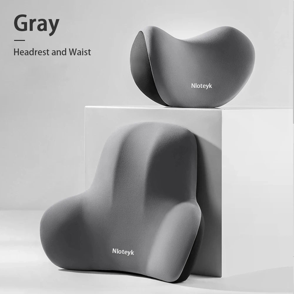 Memory Foam Lumbar Support + Neck Support