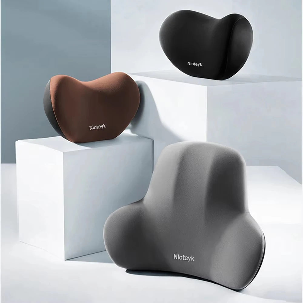 Memory Foam Lumbar Support + Neck Support